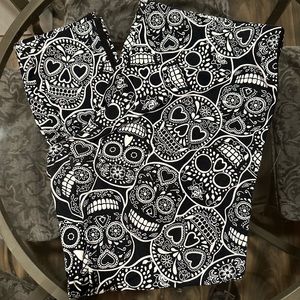 Black and white sugar skull leggings XXL/19